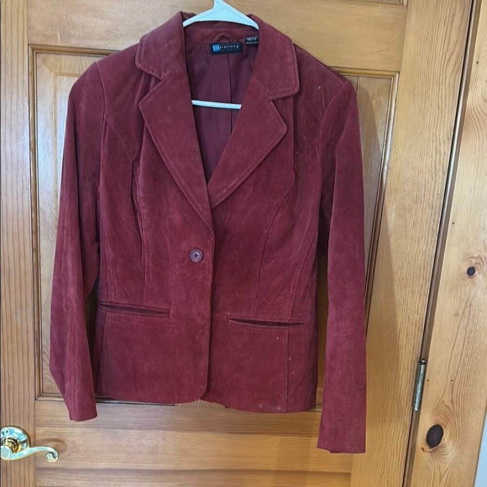 Women's Red Suede Blazer